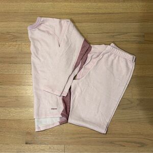 Patagonia Girls Pink Base Layer Set, Top L & Bottom XL
